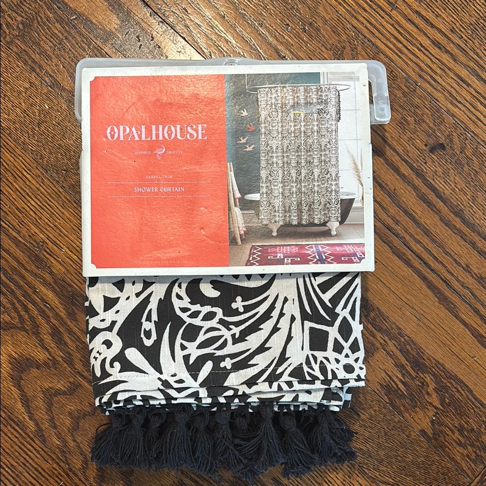 Opalhouse Black & White Tassel Shower Curtain #2